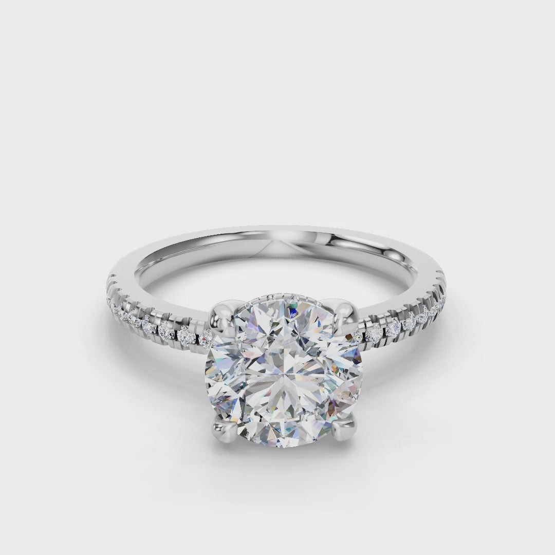 ROUND PAVE WITH HIDDEN HALO RING