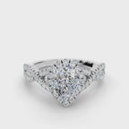 PEAR NATURE INSPIRED HALO RING
