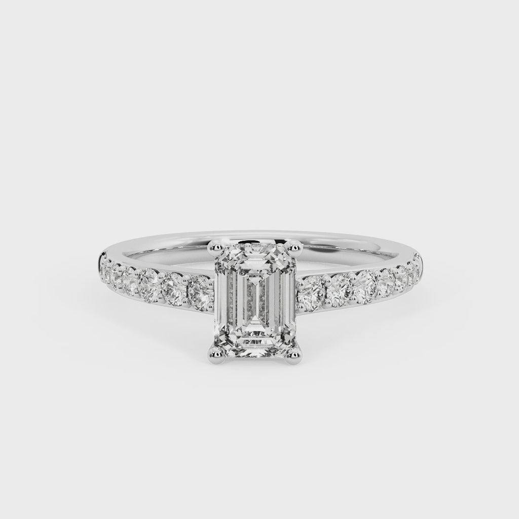 EMERALD PAVE WITH HIDDEN HALO RING