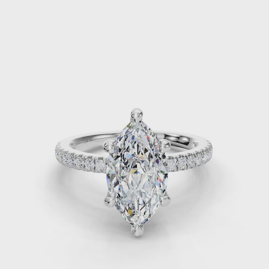 MARQUISE PAVE WITH HIDDEN HALO RING