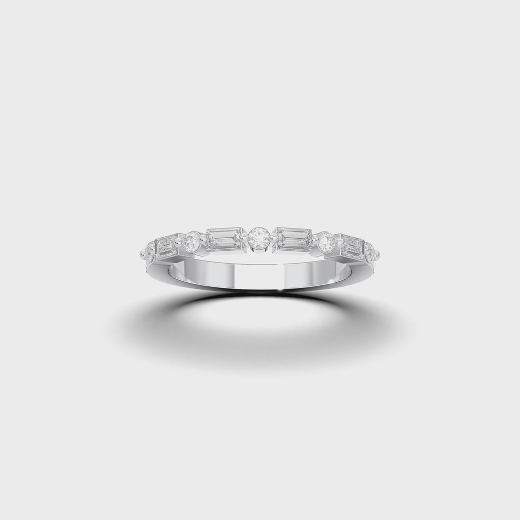 ROUND BAGUETTE WEDDING BAND