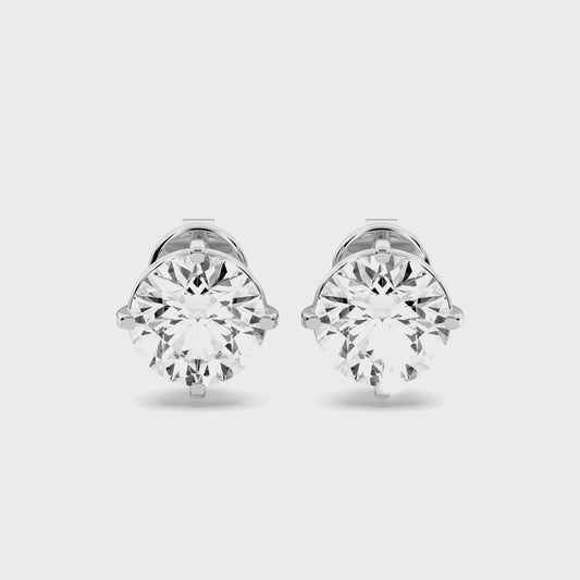 ROUND 4 PRONG BASKET EARRINGS