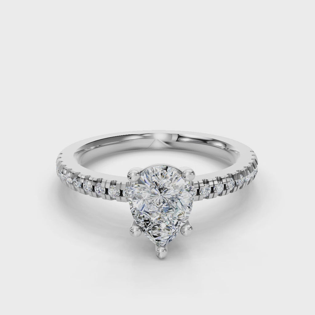 PEAR PAVE RING