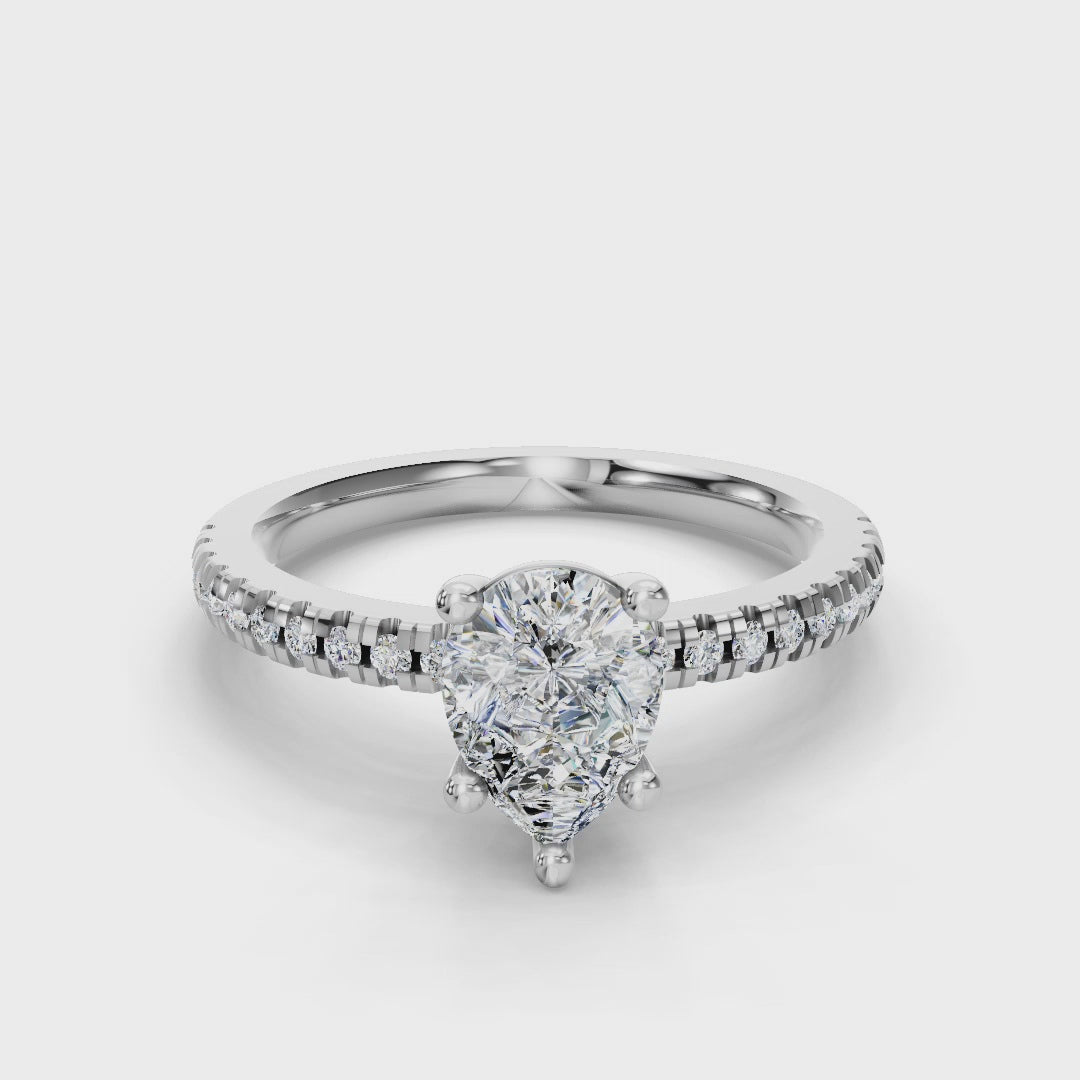 PEAR PAVE RING