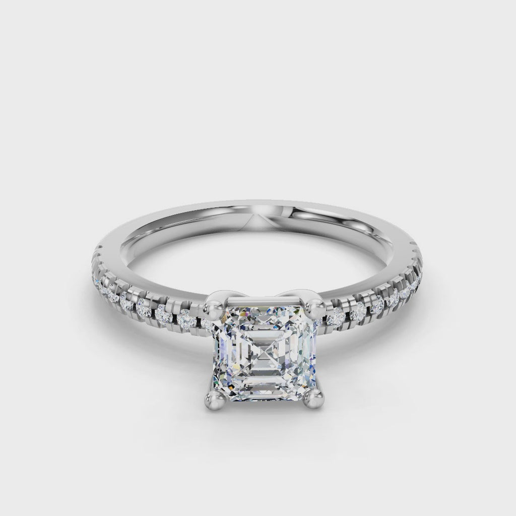 ASSCHER PAVE RING