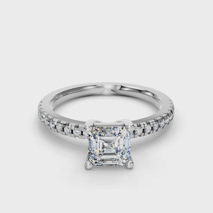 ASSCHER PAVE RING