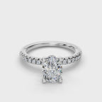 OVAL ACCENTED PAVE HIDDEN HALO RING