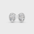 OVAL BEZEL EARRINGS