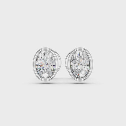 OVAL BEZEL EARRINGS