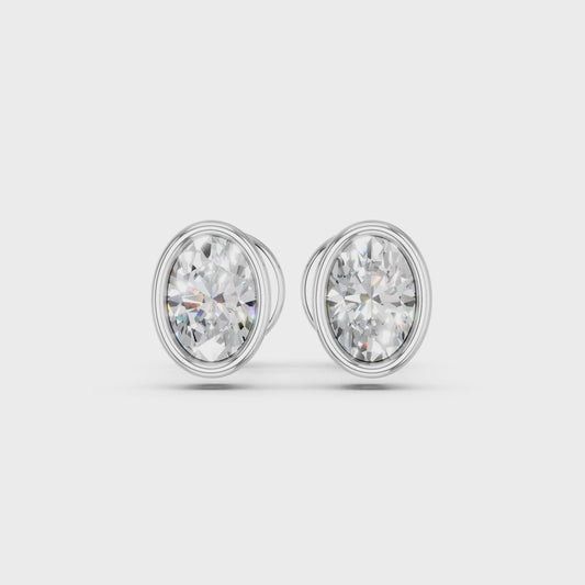 OVAL BEZEL EARRINGS