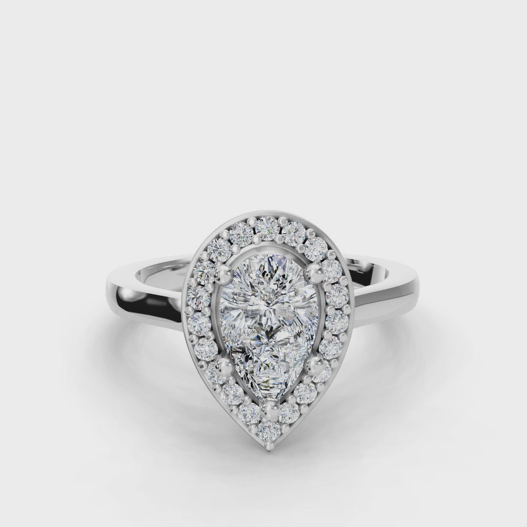 PEAR HALO RING