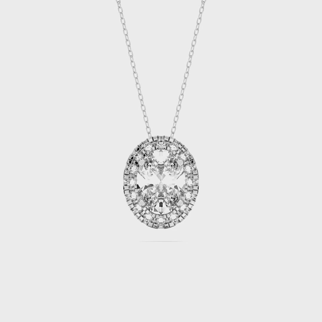 OVAL HALO PENDANT