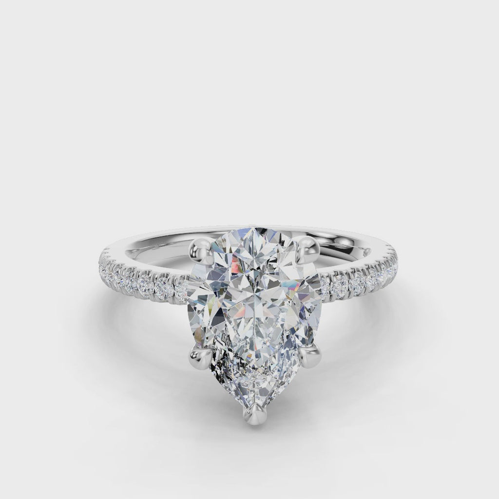 PEAR PAVE WITH HIDDEN HALO RING