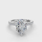 PEAR PAVE WITH HIDDEN HALO RING