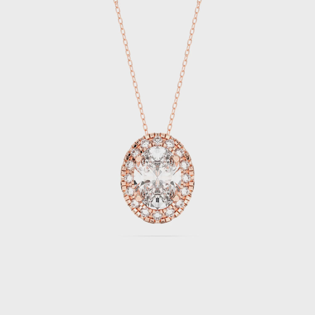 OVAL HALO PENDANT