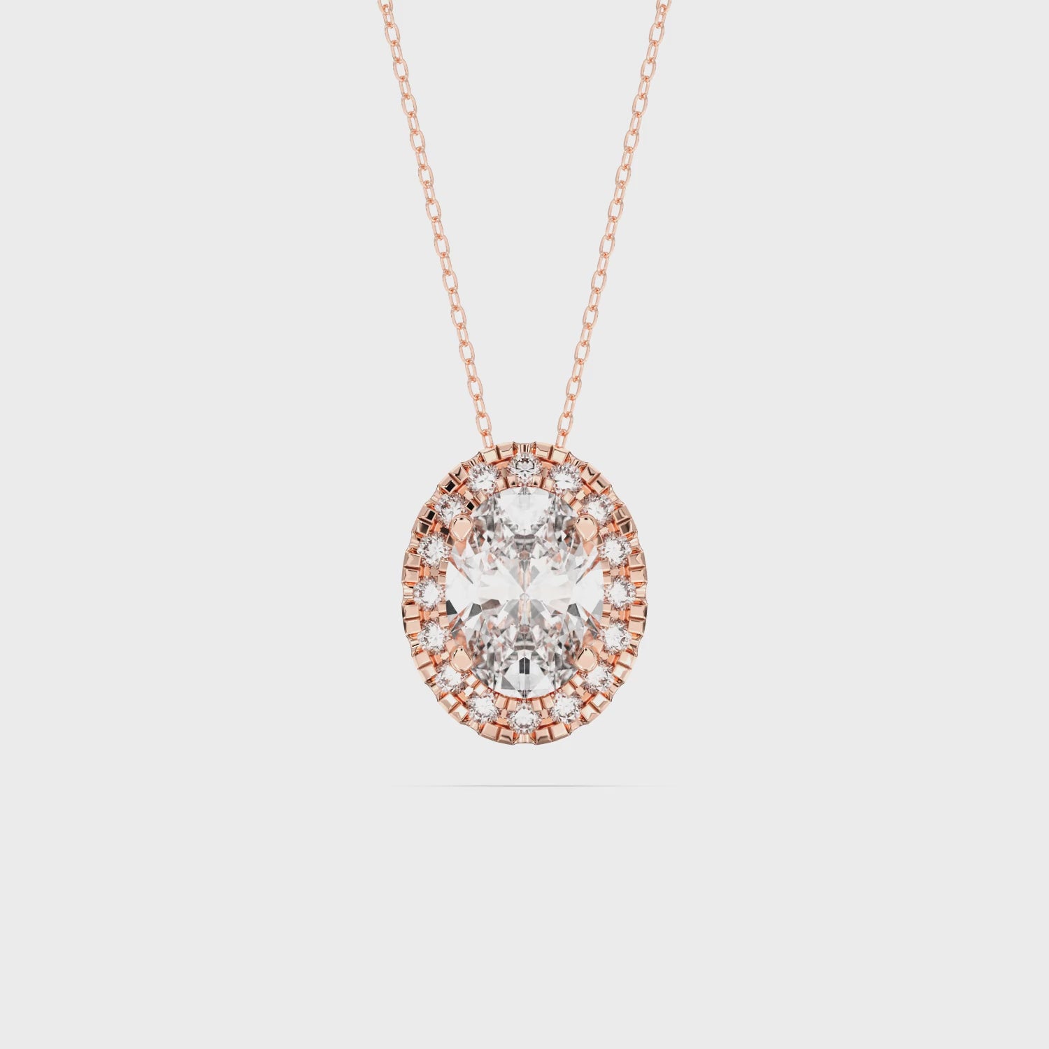 OVAL HALO PENDANT