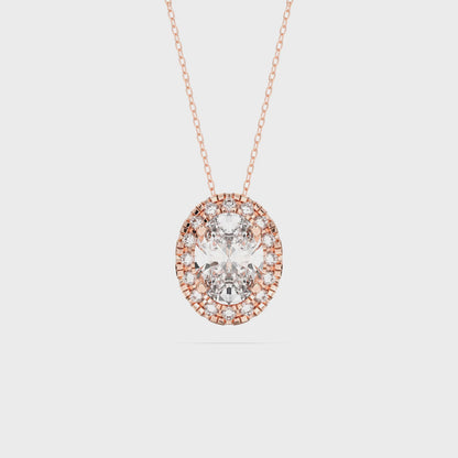 OVAL HALO PENDANT