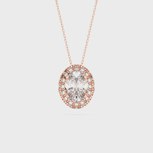 OVAL HALO PENDANT