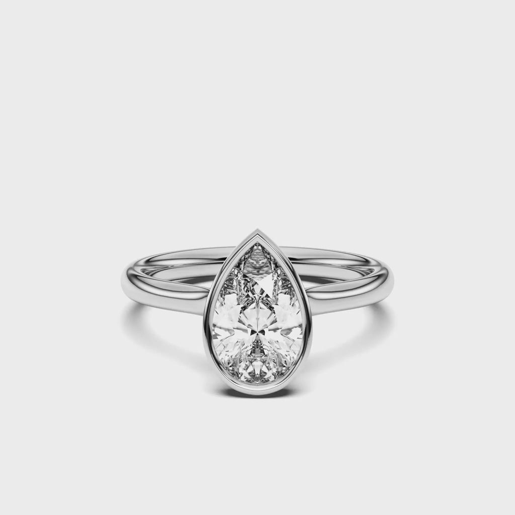PEAR BEZEL RING