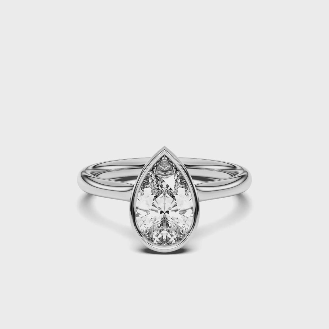 PEAR BEZEL RING