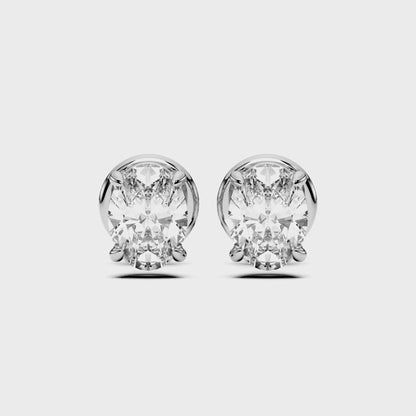 OVAL 4 PRONG BASKET EARRINGS