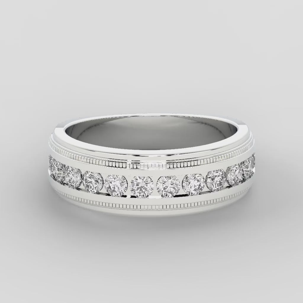 ROUND 12 STONE MENS RING