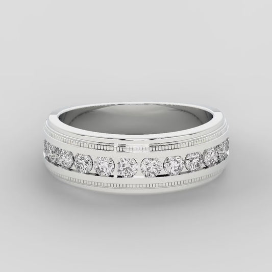 ROUND 12 STONE MENS RING