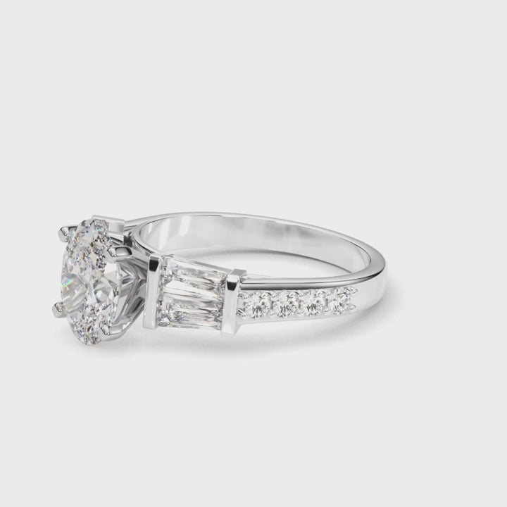 OVAL BAGUETTE CHANNEL RING