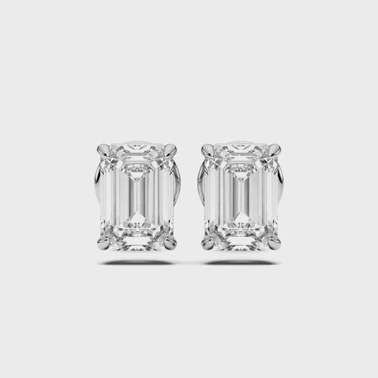 EMRALD 4 PRONG BASKET EARRINGS