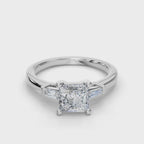 PRINCESS BAGUETTE THREE STONE RING
