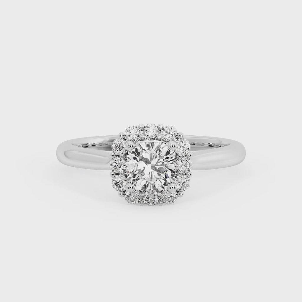 CUSHION HALO WITH HIDDEN HALO RING