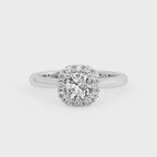 CUSHION HALO WITH HIDDEN HALO RING