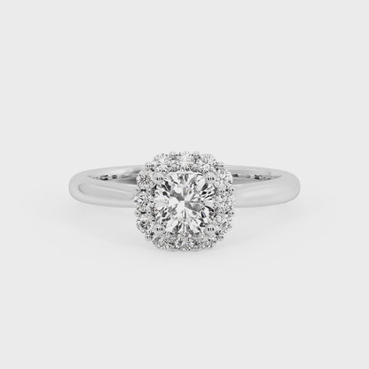 CUSHION HALO WITH HIDDEN HALO RING
