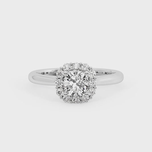 CUSHION HALO WITH HIDDEN HALO RING
