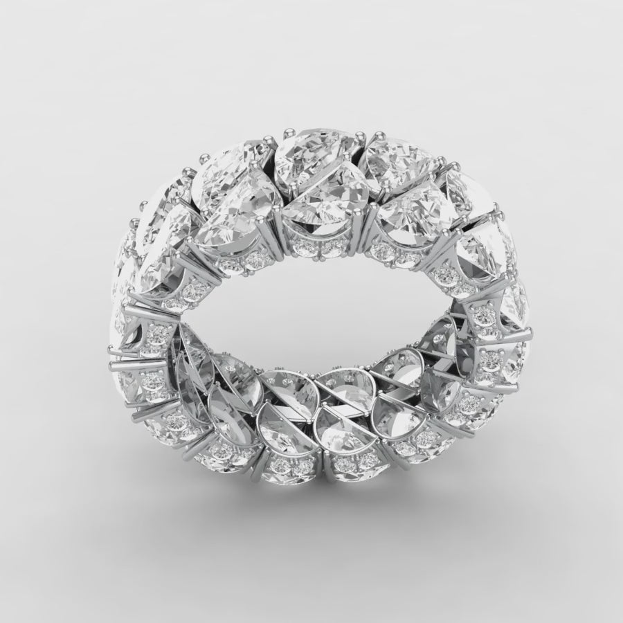 HALF MOON ETERNITY WEDDING BAND