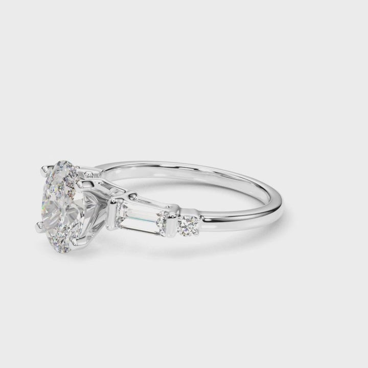OVAL BAGUETTE ROUND CHANNEL RING