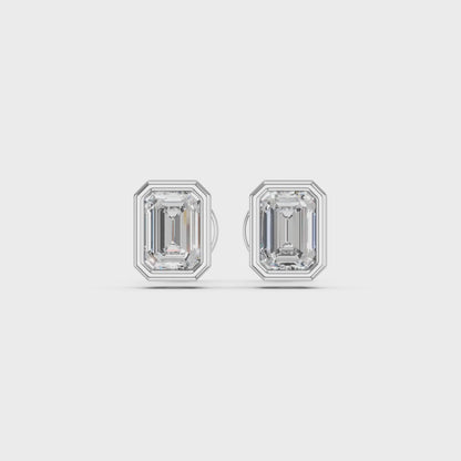 EMERALD BEZEL EARRINGS