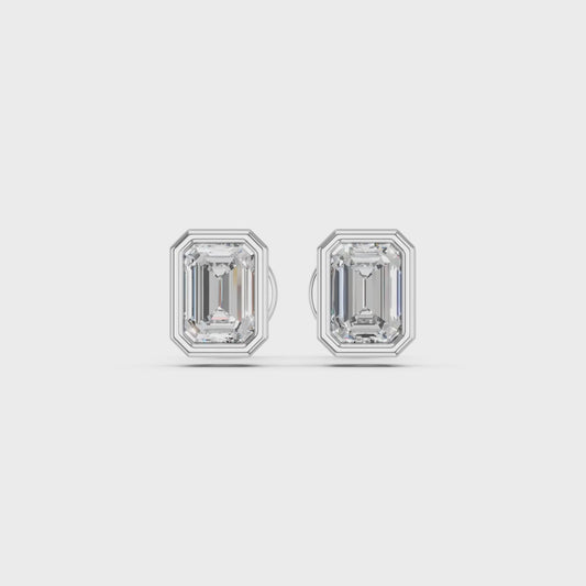 EMERALD BEZEL EARRINGS