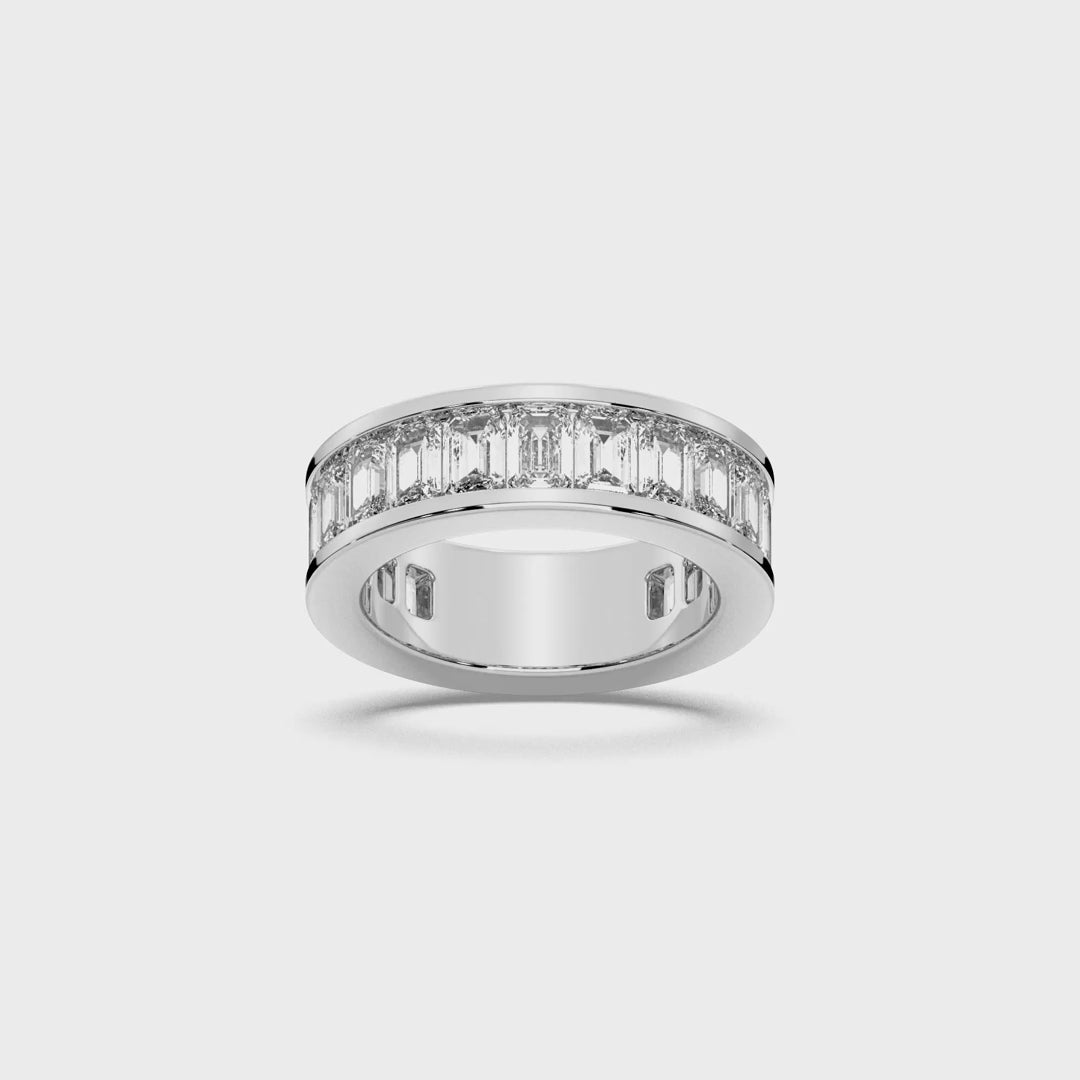 EMERALD ETERNITY MENS RING