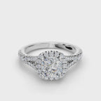 CUSHION CATHEDRAL WITH HALO RING
