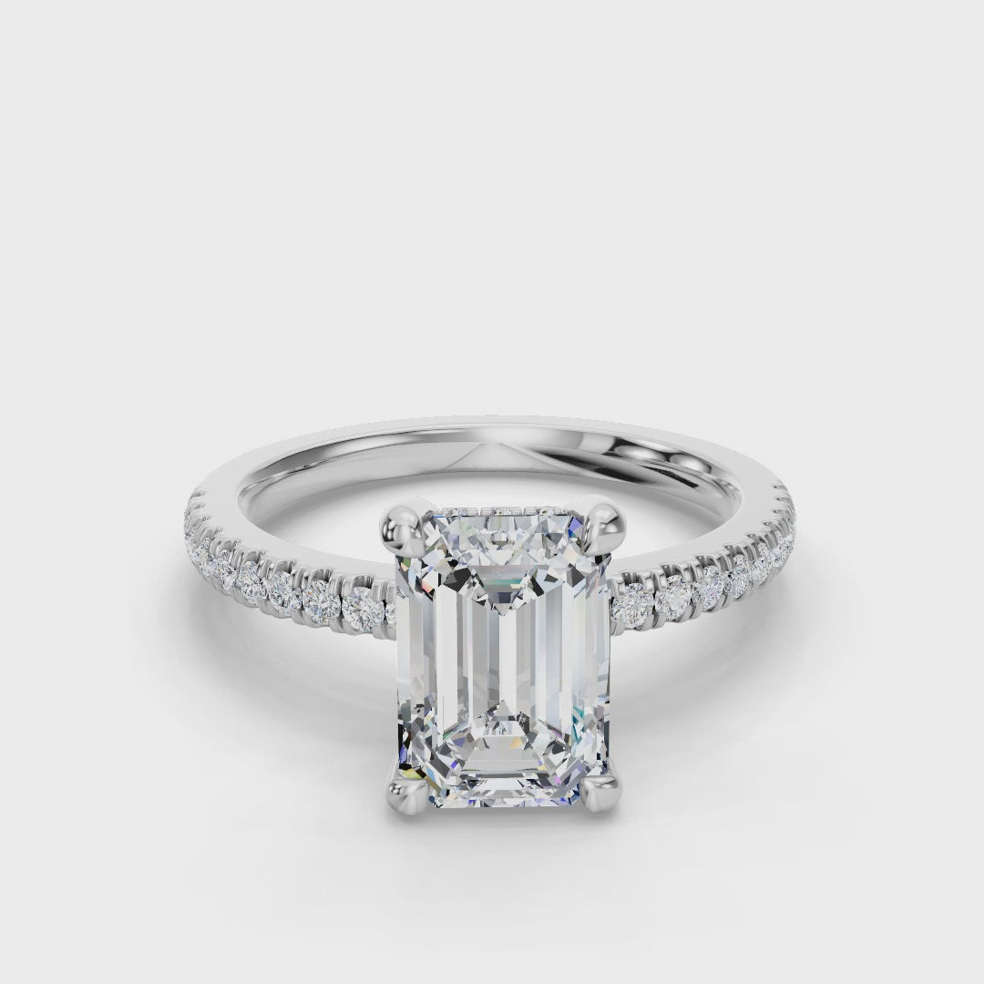 EMERALD PAVE WITH HIDDEN HALO RING