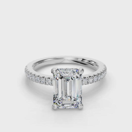 EMERALD PAVE WITH HIDDEN HALO RING