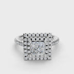 PRINCESS HALO WITH PAVE RING