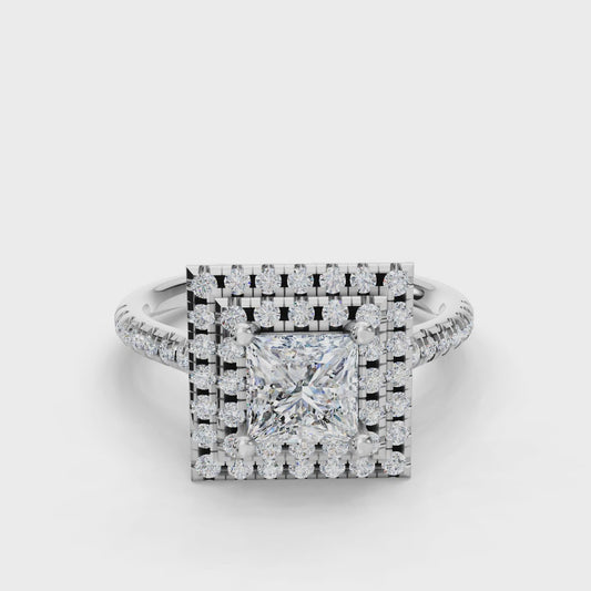 PRINCESS HALO WITH PAVE RING