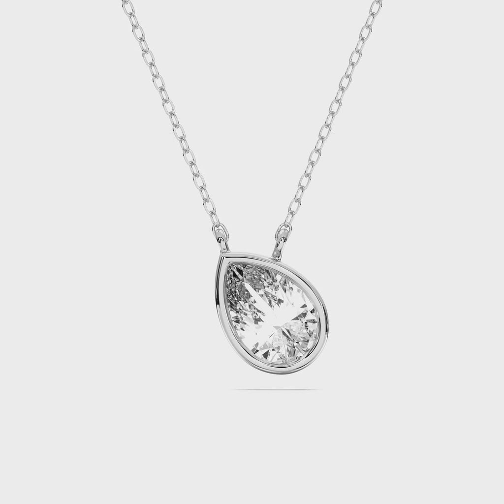 PEAR SOLITAIRE BEZEL PENDANT