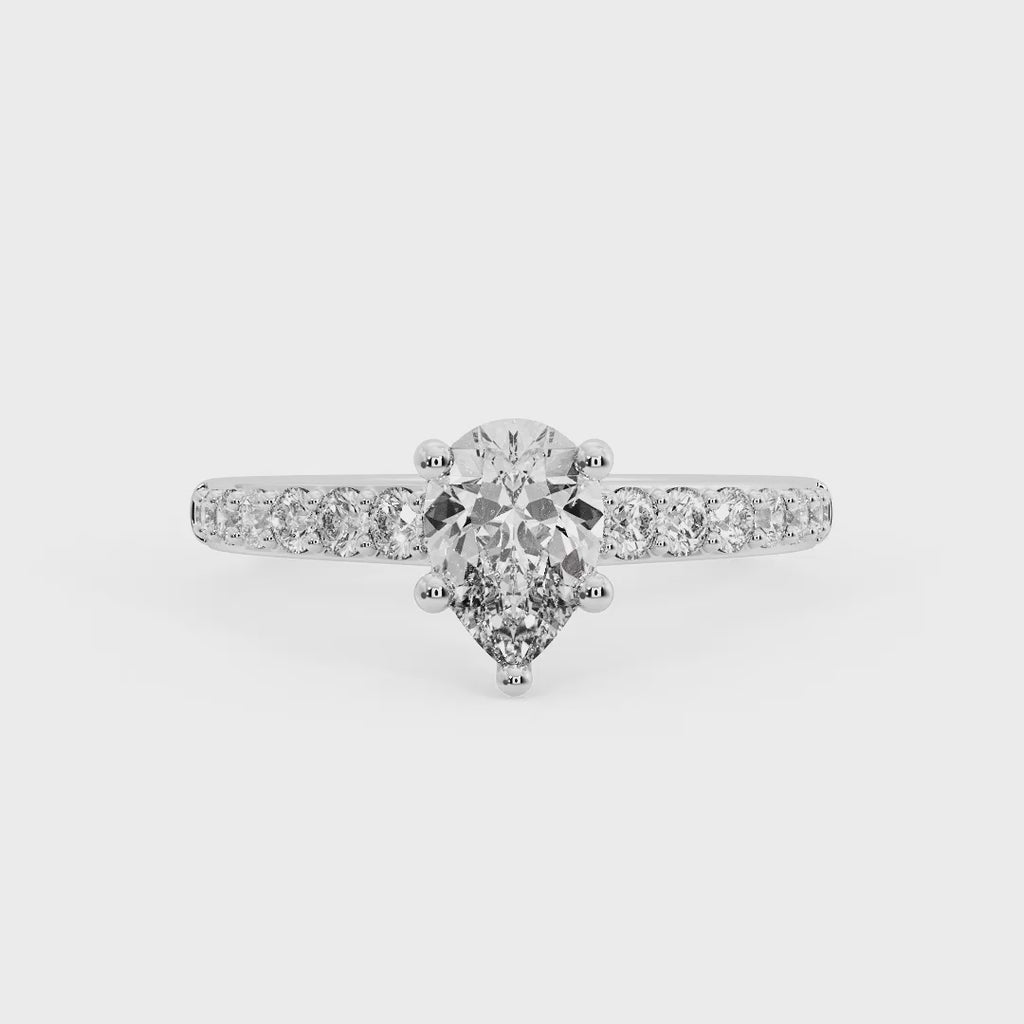 PEAR PAVE WITH HIDDEN HALO RING