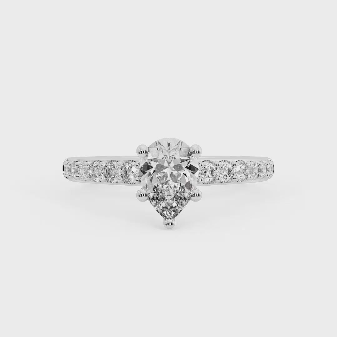 PEAR PAVE WITH HIDDEN HALO RING