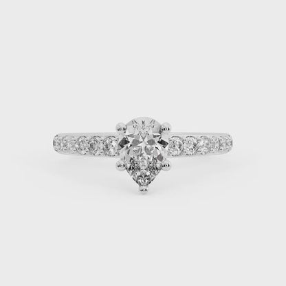 PEAR PAVE WITH HIDDEN HALO RING