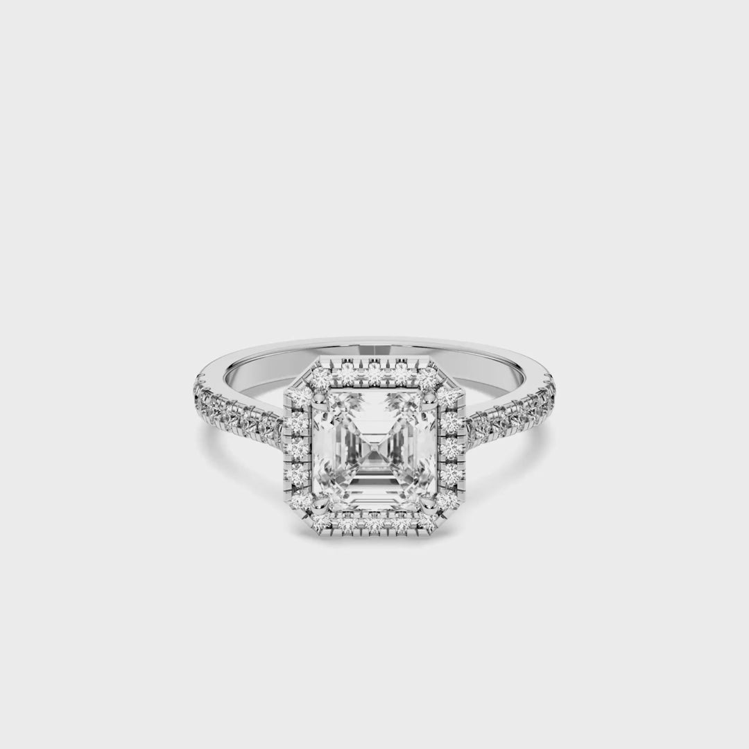 ASSCHER FLUSH SET RING