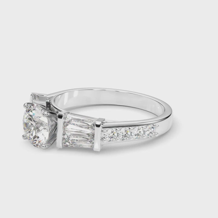 ROUND BAGUETTE CHANNEL RING